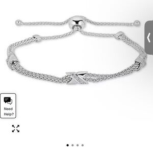Macy’s Diamond x Bolo Bracelet (⅛ ct) in Sterling silver